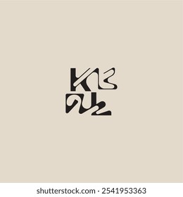 curved typography monogram elegant initial logo letter bold style and luxury concept KL