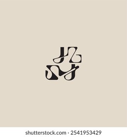 curved typography monogram elegant initial logo letter bold style and luxury concept JJ