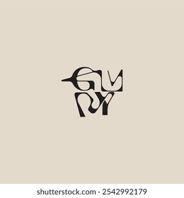 curved typography monogram elegant initial logo letter bold style and luxury concept GY