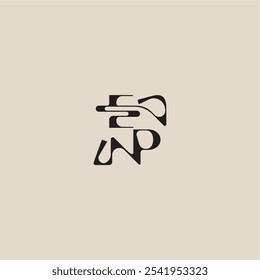 monograma de tipografía curvada EP estilo audaz y concepto de lujo elegante letra inicial del logotipo