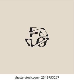 curved typography monogram FO bold style and luxury concept elegant initial logo letter