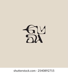 curved typography monogram GA bold style and luxury concept elegant initial logo letter