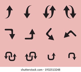 Curved up, down arrows