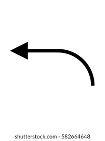 Curved vector directional arrow