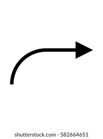 Curved vector directional arrow