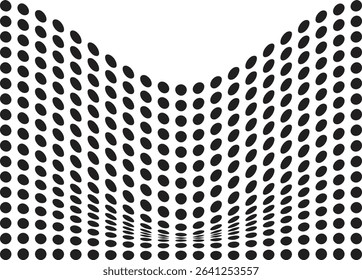 Curved vector distorted Grid of Dots An Optical Illusion