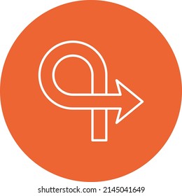 Curved vector icon. Can be used for printing, mobile and web applications.