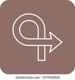 Curved vector icon. Can be used for printing, mobile and web applications.