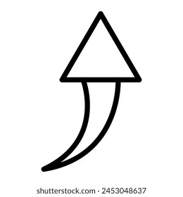 Curved Up Vector Line Icon Design