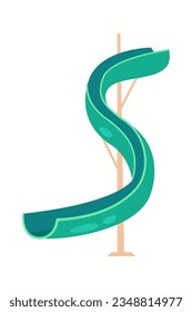 Curved Water Slide Vector Illustration