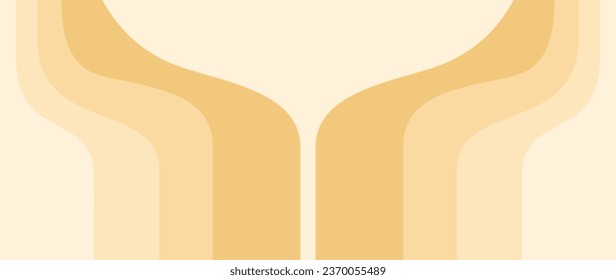 Curved wave background. Abstract outline of champagne glass. Vector.