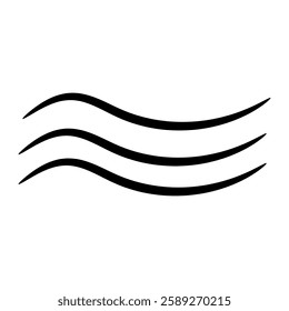 Curved wave icon showing a continuous flow, representing natural fluidity, water, and movement in abstract design