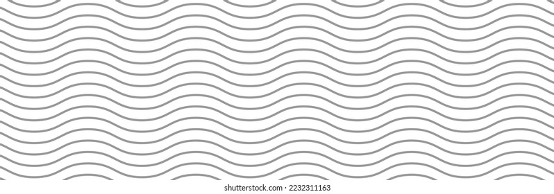 Kurvige Wellenlinien Muster auf weißem Hintergrund. Wave Striping Linien Muster für Hintergrund und Tapete Vorlage. Einfache geschwungene Linien mit wiederholter Streifenstruktur. Streifenhintergrund, Vektorgrafik