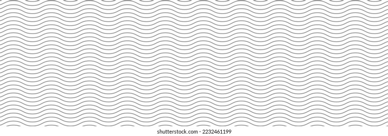 Kurvige Wellenlinien Muster auf weißem Hintergrund. Wave Striping Linien Muster für Hintergrund und Tapete Vorlage. Einfache geschwungene Linien mit wiederholter Streifenstruktur. Streifenhintergrund, Vektorgrafik