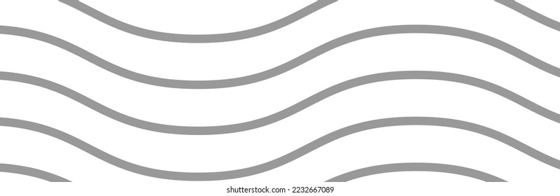 Curved wave lines pattern on white background. Wave striped lines pattern for backdrop and wallpaper template. Simple curved lines with repeat stripes texture. Striped background, vector
