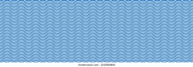 Curved wave lines pattern on white background. Wave striped lines pattern for backdrop and wallpaper template. Simple curved lines with repeat stripes texture. Striped background, vector illustration