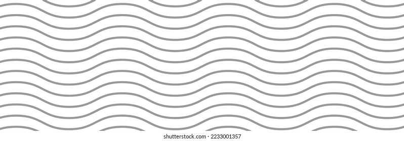 Patrón de líneas de onda curvadas sobre fondo blanco. Patrón de líneas rayadas onduladas para fondo y plantilla de papel tapiz. Líneas curvas simples con textura de rayas repetidas. Fondo rayado, vector