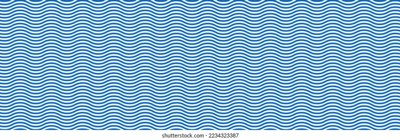 Curved wave lines pattern on white background. Wave striped lines pattern for backdrop and wallpaper template. Simple curved lines with repeat stripes texture. Striped background, vector illustration