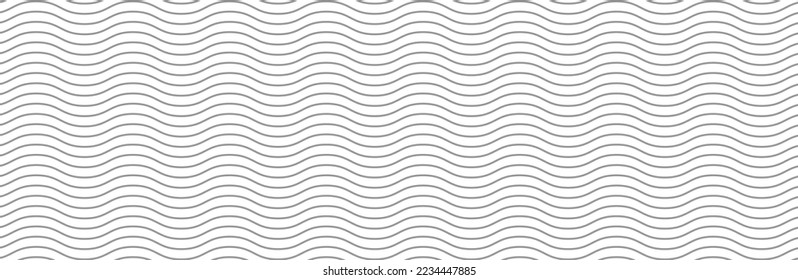 Curved wave lines pattern on white background. Wave striped lines pattern for backdrop and wallpaper template. Simple curved lines with repeat stripes texture. Striped background, vector