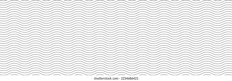 Curved wave lines pattern on white background. Wave striped lines pattern for backdrop and wallpaper template. Simple curved lines with repeat stripes texture. Striped background, vector