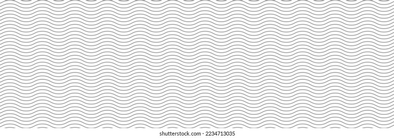 Kurvige Wellenlinien Muster auf weißem Hintergrund. Wave Striping Linien Muster für Hintergrund und Tapete Vorlage. Einfache geschwungene Linien mit wiederholter Streifenstruktur. Streifenhintergrund, Vektorgrafik