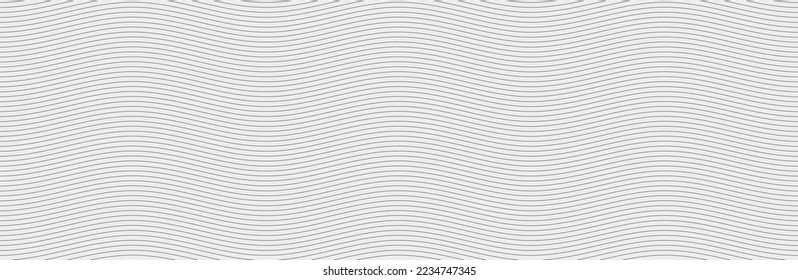 Curved wave lines pattern on white background. Wave striped lines pattern for backdrop and wallpaper template. Simple curved lines with repeat stripes texture. Striped background, vector