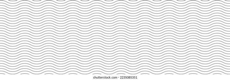 Curved wave lines pattern on white background. Wave striped lines pattern for backdrop and wallpaper template. Simple curved lines with repeat stripes texture. Striped background, vector