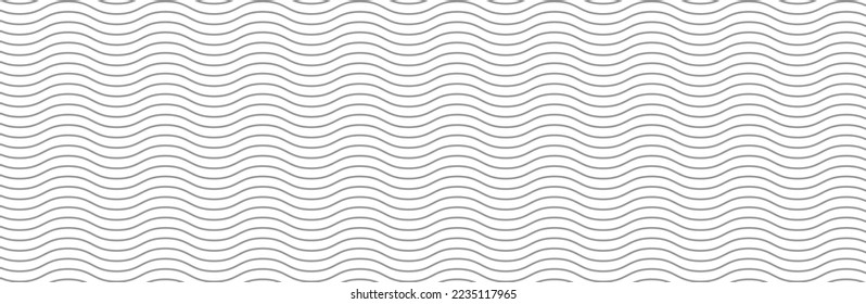 Kurvige Wellenlinien Muster auf weißem Hintergrund. Wave Striping Linien Muster für Hintergrund und Tapete Vorlage. Einfache geschwungene Linien mit wiederholter Streifenstruktur. Streifenhintergrund, Vektorgrafik