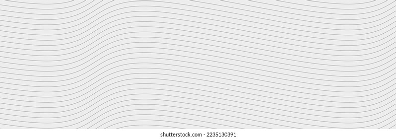 Patrón de líneas de onda curvadas sobre fondo blanco. Patrón de líneas rayadas onduladas para fondo y plantilla de papel tapiz. Líneas curvas simples con textura de rayas repetidas. Fondo rayado, vector