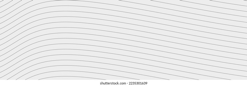 Patrón de líneas de onda curvadas sobre fondo blanco. Patrón de líneas rayadas onduladas para fondo y plantilla de papel tapiz. Líneas curvas simples con textura de rayas repetidas. Fondo rayado, vector