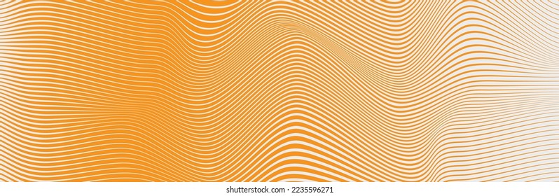 Curved wave lines pattern on white background. Wave striped lines pattern for backdrop and wallpaper template. Simple curved lines with repeat stripes texture. Striped background, vector