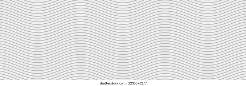 Curved wave lines pattern on white background. Wave striped lines pattern for backdrop and wallpaper template. Simple curved lines with repeat stripes texture. Striped background, vector