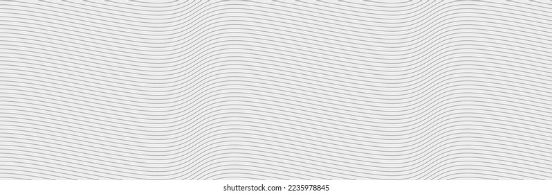 Patrón de líneas de onda curvadas sobre fondo blanco. Patrón de líneas rayadas onduladas para fondo y plantilla de papel tapiz. Líneas curvas simples con textura de rayas repetidas. Fondo rayado, vector