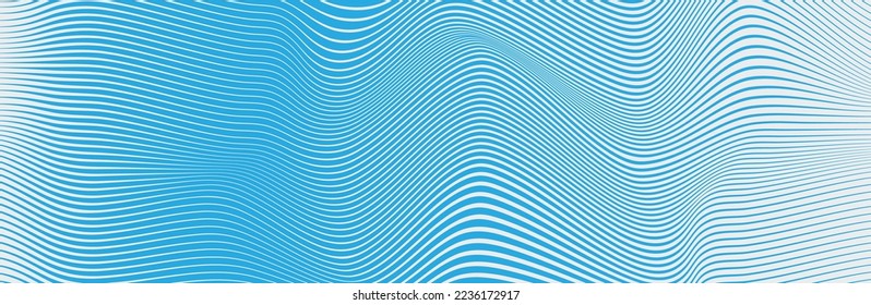 Kurvige Wellenlinien Muster auf weißem Hintergrund. Wave Striping Linien Muster für Hintergrund und Tapete Vorlage. Einfache geschwungene Linien mit wiederholter Streifenstruktur. Streifenhintergrund, Vektorgrafik