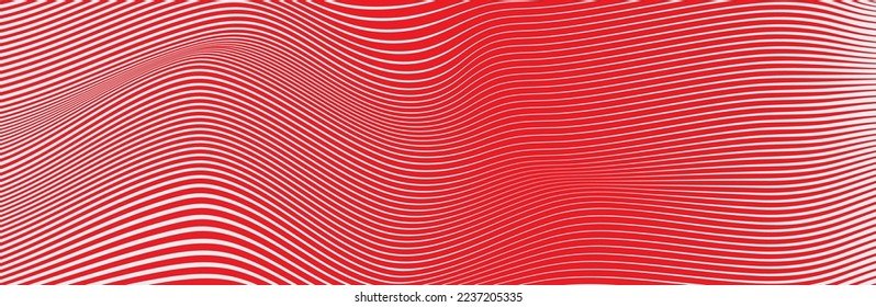 Curved wave lines pattern on white background. Wave striped lines pattern for backdrop and wallpaper template. Simple curved lines with repeat stripes texture. Striped background, vector