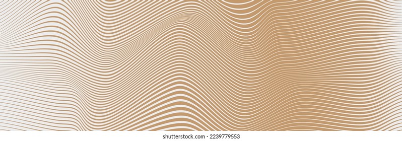 Curved wave lines pattern on white background. Wave striped lines pattern for backdrop and wallpaper template. Simple curved lines with repeat stripes texture. Striped background, vector
