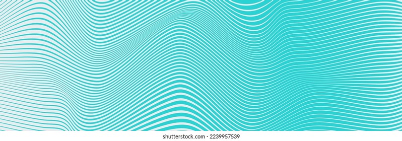 Curved wave lines pattern on white background. Wave striped lines pattern for backdrop and wallpaper template. Simple curved lines with repeat stripes texture. Striped background, vector