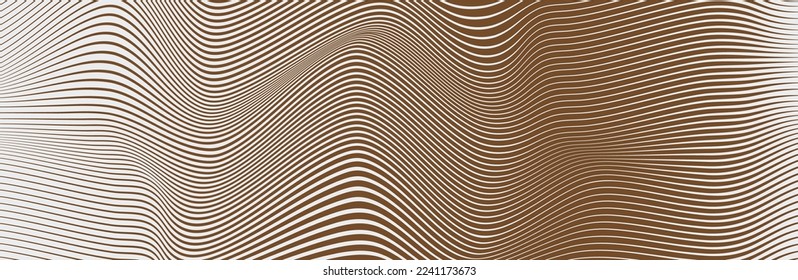 Patrón de líneas de onda curvadas sobre fondo blanco. Patrón de líneas rayadas onduladas para fondo y plantilla de papel tapiz. Líneas curvas simples con textura de rayas repetidas. Fondo rayado, vector