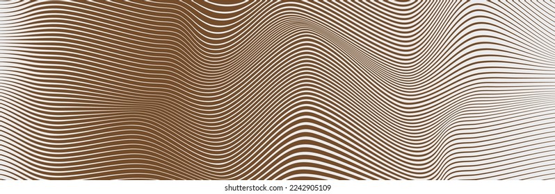 Curved wave lines pattern on white background. Wave striped lines pattern for backdrop and wallpaper template. Simple curved lines with repeat stripes texture. Striped background, vector