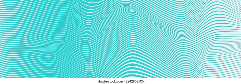 Curved wave lines pattern on white background. Wave striped lines pattern for backdrop and wallpaper template. Simple curved lines with repeat stripes texture. Striped background, vector