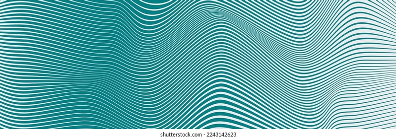 Curved wave lines pattern on white background. Wave striped lines pattern for backdrop and wallpaper template. Simple curved lines with repeat stripes texture. Striped background, vector