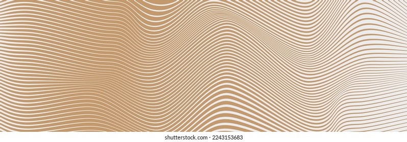 Curved wave lines pattern on white background. Wave striped lines pattern for backdrop and wallpaper template. Simple curved lines with repeat stripes texture. Striped background, vector