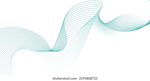 Curved wave lines pattern on white background. Wave striped lines pattern for backdrop and wallpaper template. Simple curved lines with repeat stripes texture. Striped background.eps10 vector