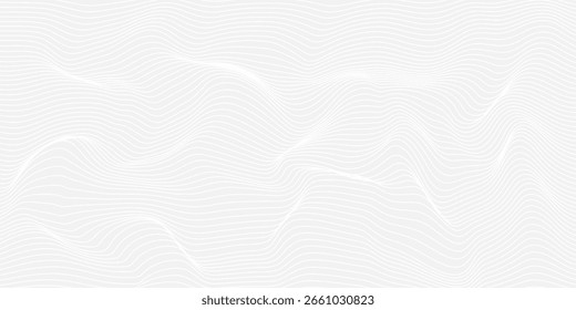 Patrón de líneas de onda curvadas sobre fondo blanco. Patrón de líneas de rayas onduladas para el telón de fondo y la Plantilla de Fondo de pantalla.