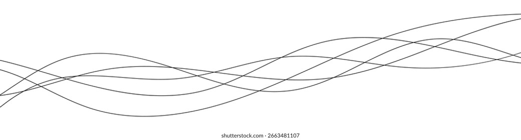 Curved wave lines pattern on white background. Curve wave seamless pattern. Wave striped lines patter for backdrop and wallpaper template. Thin line wavy Striped background, Vector illustration. 