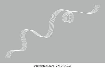 Patrón de líneas de onda curvadas sobre fondo blanco. Patrón de líneas rayadas de onda para el telón de fondo, Plantilla de Fondo de pantalla. Líneas curvas simples con textura de rayas. Fondo rayado. 