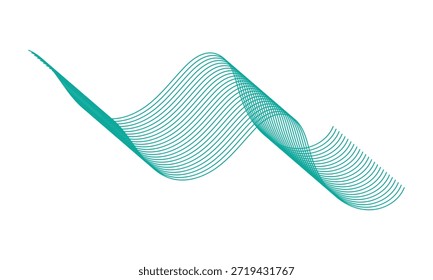 Curved wave lines pattern on white background. Wave striped lines pattern for backdrop, wallpaper template. Simple curved lines with stripes texture. Striped background. 