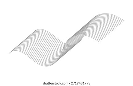 Patrón de líneas de onda curvadas sobre fondo blanco. Patrón de líneas rayadas de onda para el telón de fondo, Plantilla de Fondo de pantalla. Líneas curvas simples con textura de rayas. Fondo rayado. 