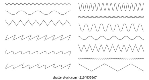 curved wave lines set. Design element. Vector illustration. Stock image.