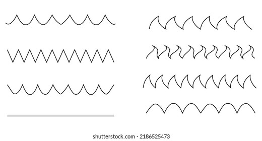 curved wave lines set. Design element. Vector illustration. Stock image.